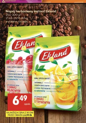 Napój herbaciany instant Ekland o smaku cytrynowym promocja w Delikatesy Centrum