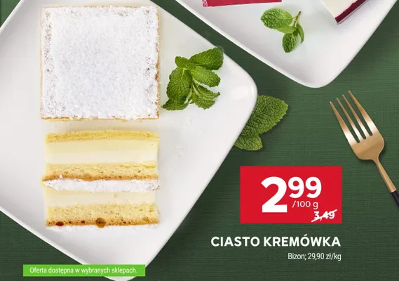 Ciasto kremówka Bizon promocja w Stokrotka