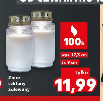 Znicz szklany zalewany promocja w Kaufland