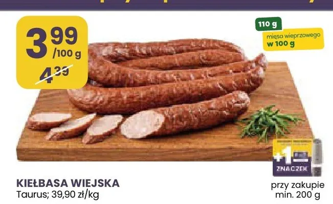Kiełbasa wiejska Taurus promocja w Stokrotka
