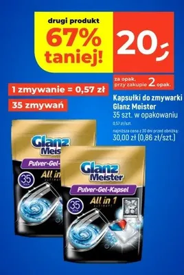 Kapsułki do zmywarki Glanz Meister 35 szt. w opakowaniu promocja w Dealz