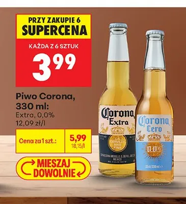 Piwo bezalkoholowe Corona Cero promocja w Biedronka