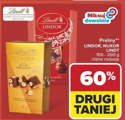 Praliny Nuxor Lindt promocja w Carrefour Market