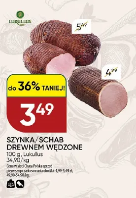 Szynka drewnem wędzona Lukullus promocja w Chata Polska