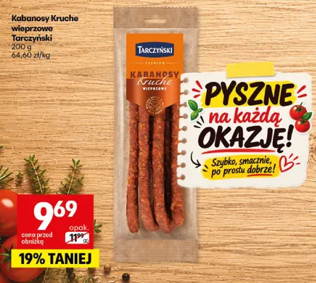 Kabanosy kruche wieprzowe Tarczyński promocja w Delikatesy Centrum