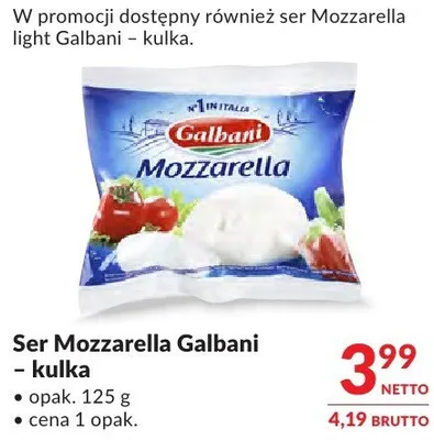 Ser Mozzarella Galbani - kulka promocja w Makro