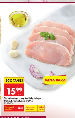 Schab wieprzowy kotlety Mega Paka Kraina Mięs promocja w Biedronka