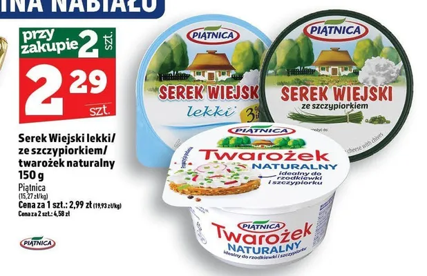 Twarożek naturalny Piątnica promocja w TOPAZ