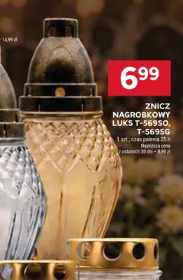 Znicz nagrobkowy Luks T-569SO promocja w Stokrotka