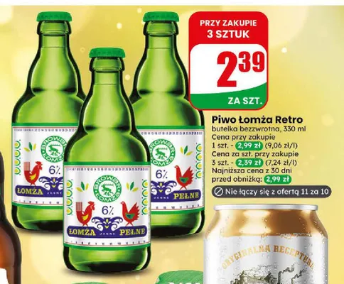 Piwo Łomża Retro promocja w Dino