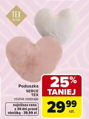 Poduszka serce różne rodzaje promocja w Carrefour