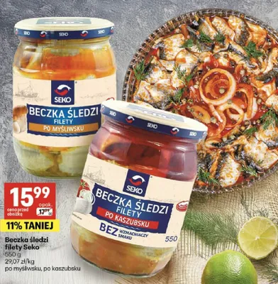 Beczka śledzi filety po mysliwsku, po kaszubsku promocja w Delikatesy Centrum