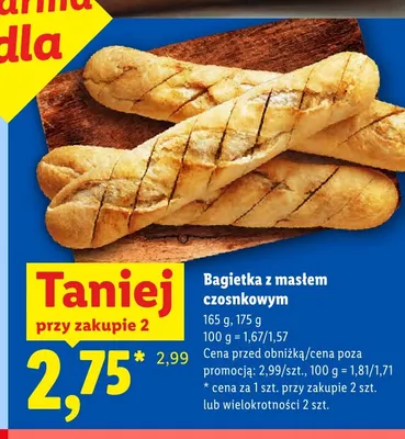 Bagietka z masłem czosnkowym promocja w Lidl