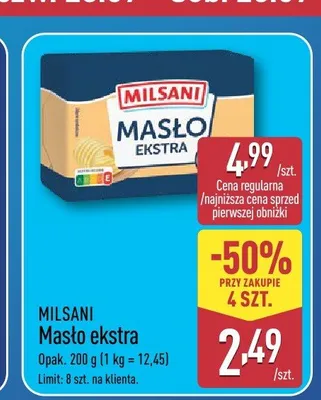 Masło ekstra Milsani promocja w Aldi
