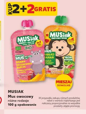 Mus owocowy Musiak jabłko banan promocja w Kaufland