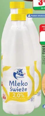 Mleko spożywcze świeże Krasula 2% promocja w Dino