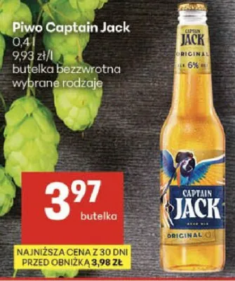 Piwo Captain Jack 0,4l promocja w Delikatesy Centrum