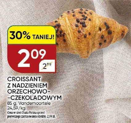 Croissant z nadzieniem orzechowo-czekoladowym Vandemoortele promocja w Chata Polska