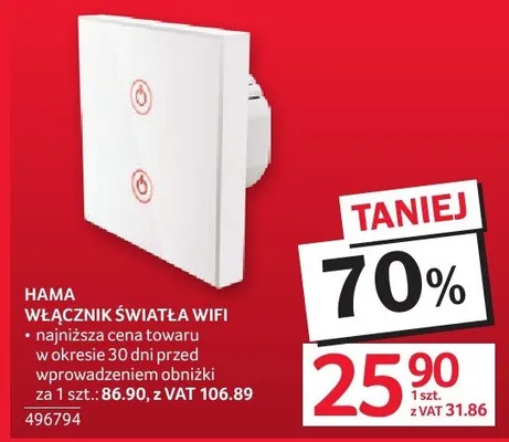 Włącznik światła HAMA WIFI promocja w Selgros