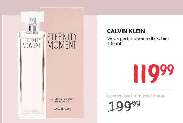 Woda perfumowana Eternity Moment dla kobiet promocja w Rossmann