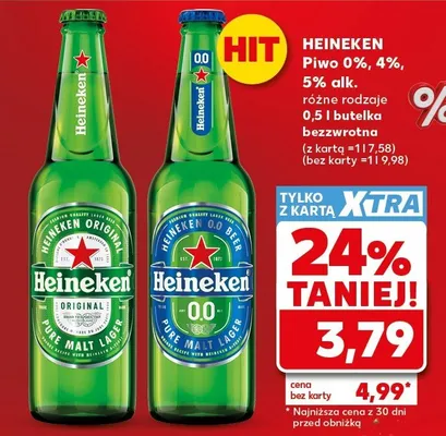 Piwo Heineken 0% 4% 5% alk. promocja w Kaufland