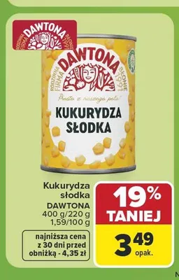 Kukurydza słodka Dawtona promocja w Carrefour