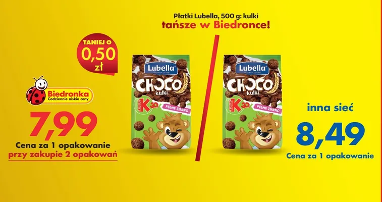Płatki Lubella Choco kulki promocja w Biedronka