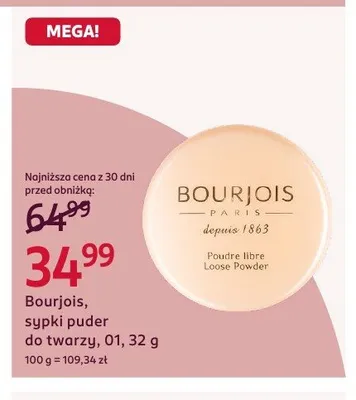 Sypki puder do twarzy Bourjois 01 promocja w Rossmann