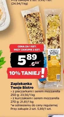 Zapiekanka z pieczarkami i serem mozzarella Twoje Bistro promocja w Netto