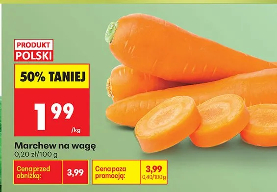 Marchew na wagę promocja w Biedronka