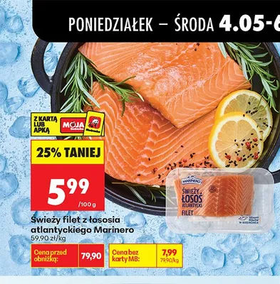 Świeży filet z łososia atlantyckiego Marinero promocja w Biedronka