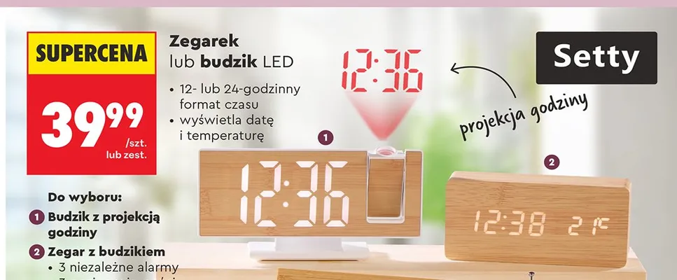 Zegarek lub budzik LED promocja w Biedronka