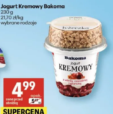 Jogurt Kremowy Bakoma promocja w Delikatesy Centrum
