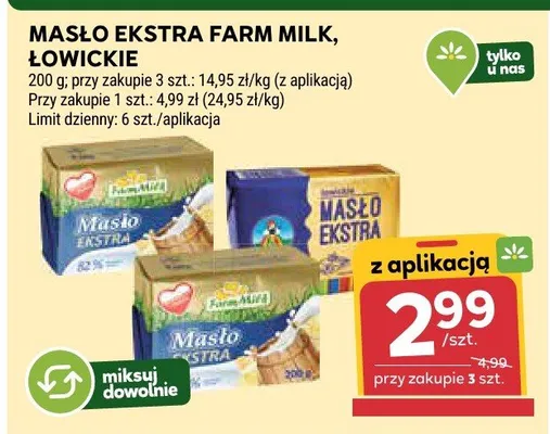 Masło extra łowickie promocja w Stokrotka