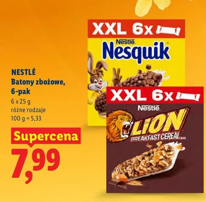 Batony zbożowe 6-pak różne rodzaje promocja w Lidl