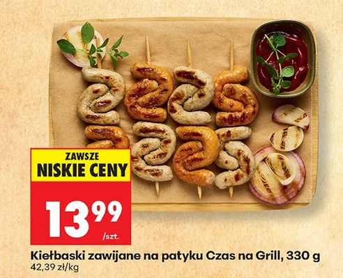 Kiełbaski zawijane na patyku Czas na Grill promocja w Biedronka
