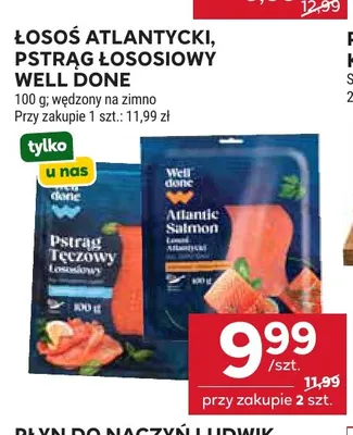 Łosoś atlantycki wędzony na zimno Well Done promocja w Stokrotka