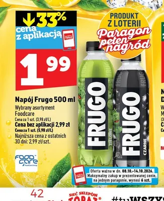 Napój Frugo czarne promocja w TOPAZ