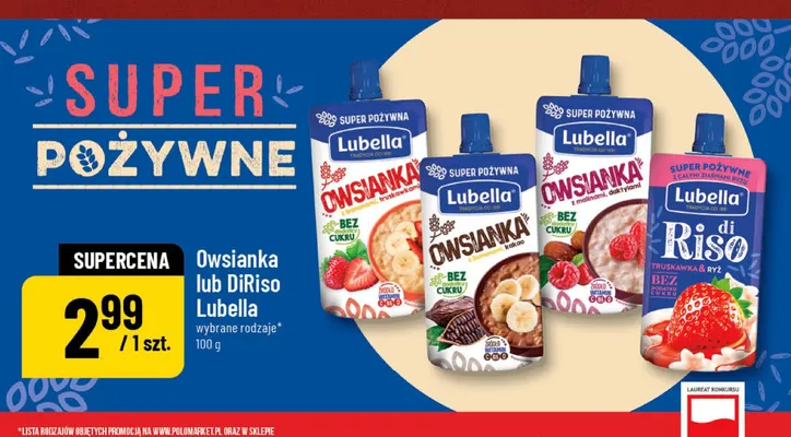 Owsianka z bananami i truskawkami Lubella promocja w POLOmarket