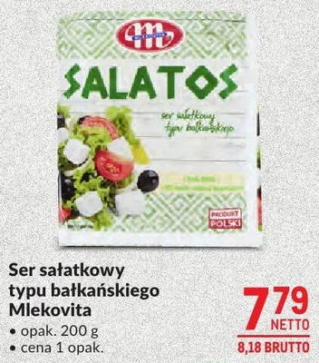 Ser sałatkowy typu bałkańskiego Mlekovita promocja w Makro