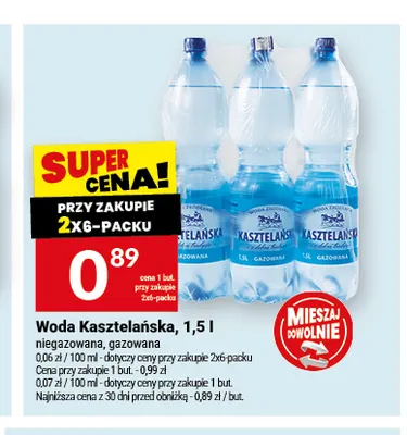 Woda gazowana Kasztelańska promocja w Twój Market