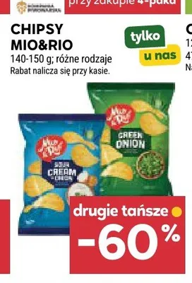 Chipsy Mio&Rio Sour Cream & Onion 140-150g promocja w Stokrotka