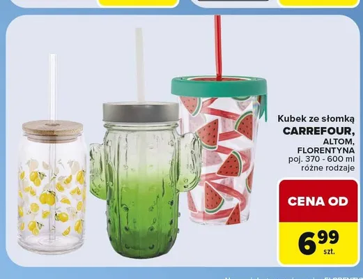 Kubek ze słomką Carrefour Altom Florentyna promocja w Carrefour