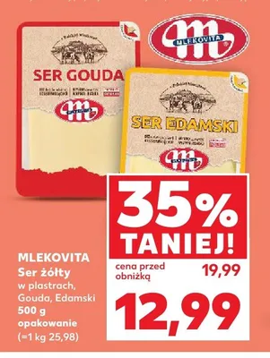 Ser żółty w plastrach Mlekovita Gouda promocja w Kaufland