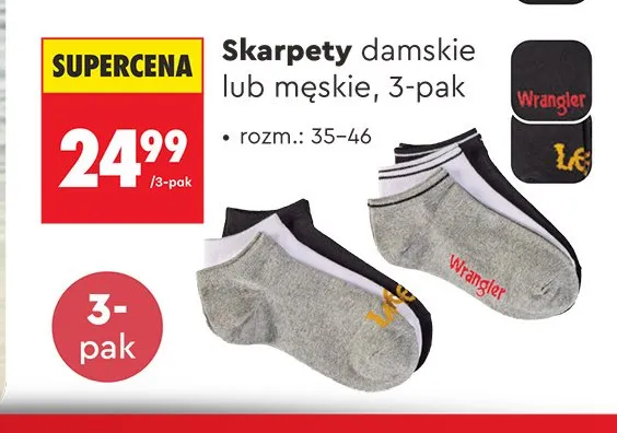 Skarpety męskie Wrangler 3-pak promocja w Biedronka