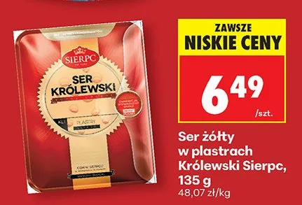 Ser żółty w plastrach Królewski promocja w Biedronka