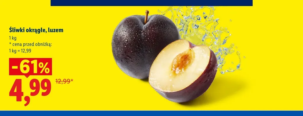 Śliwki okrągłe luzem promocja w Lidl