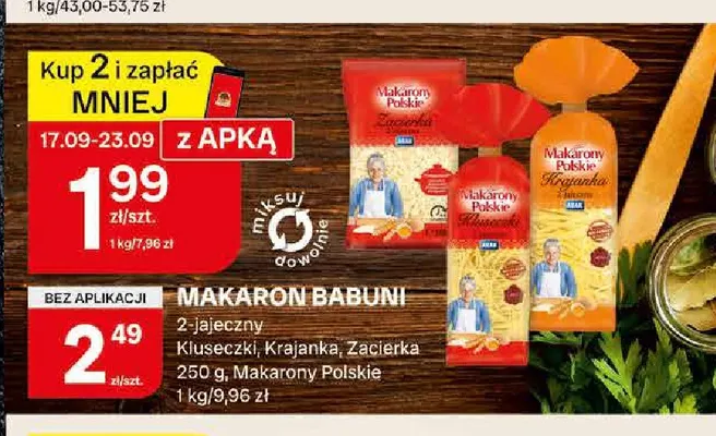 Makaron Babuni 2-jajeczny krajanka Makarony Polskie promocja w Chorten
