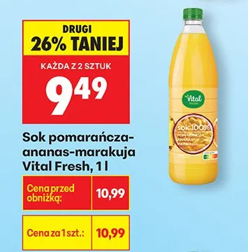 Sok pomarańcza-ananas-marakuja promocja w Biedronka