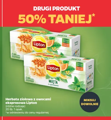 Herbata ziołowa z owocami ekspresowa Lipton promocja w Netto